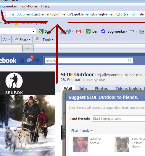 Inviter alle venner på facebook